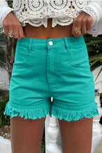 Load image into Gallery viewer, Raw Hem High Waist Denim Shorts