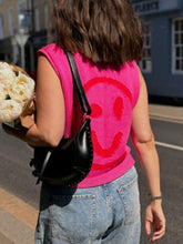 Load image into Gallery viewer, Smiley Round Neck Sweater Vest