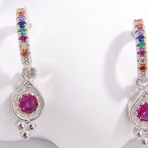 925 Sterling Silver Inlaid Zircon Earrings