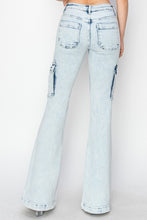 Load image into Gallery viewer, RISEN Full Size High Rise Cargo Flare Jeans