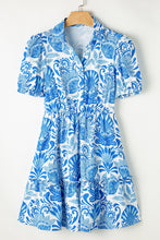 Load image into Gallery viewer, Tiered Printed Short Sleeve Mini Dress