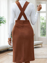 Load image into Gallery viewer, Perfee Slit Overall Dress with Pockets