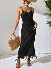 Load image into Gallery viewer, Openwork Scoop Neck Cover-Up Dress