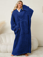 Load image into Gallery viewer, Pocketed Contrast Long Sleeve Hooded Lounge Dress