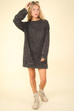 Load image into Gallery viewer, VERY J Mineral Washed Oversized Sweatshirt Mini Dress