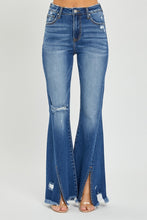 Load image into Gallery viewer, RISEN Full Size High Rise Front Slit Frayed Hem Flare Jeans