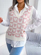 Load image into Gallery viewer, Heart V-Neck Sweater Vest