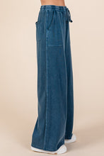 Load image into Gallery viewer, Mittoshop Mineral Wash French Terry Drawstring Wide Leg Pants