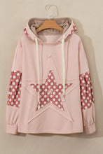 Load image into Gallery viewer, Floral Patchwork Star Pattern Drawstring Hoodie