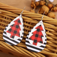 Load image into Gallery viewer, Christmas Tree PU Leather Earrings