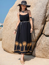 Load image into Gallery viewer, Embroidered Scoop Neck Midi Cami Dress