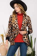 Load image into Gallery viewer, Celeste Full Size Leopard Open Front Long Sleeve Blazer