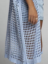 Load image into Gallery viewer, Openwork Open Front Three-Quarter Sleeve Cover Up