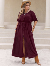 Load image into Gallery viewer, Plus Size Round Neck Half Sleeve Dress