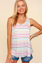 Load image into Gallery viewer, Haptics Round Neck Striped Knit Tank