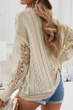 Load image into Gallery viewer, Openwork Round Neck Long Sleeve Sweater