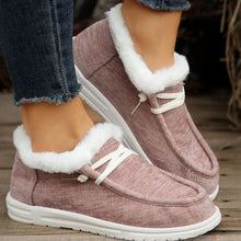 Load image into Gallery viewer, Lace Up Round Toe Furry Sneakers