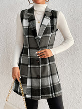 Load image into Gallery viewer, Plaid Button Up Vest Coat