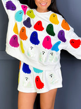 Load image into Gallery viewer, Ghost Printed Round Neck Long Sleeve Top and Shorts Set