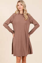 Load image into Gallery viewer, Mittoshop Mock Neck Long Sleeve Dress with Pockets