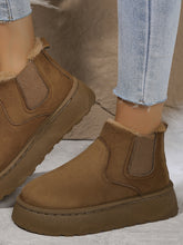 Load image into Gallery viewer, Suede Round Toe Platform Boots