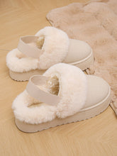 Load image into Gallery viewer, Faux Fur Round Toe Platform Slippers