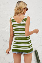 Load image into Gallery viewer, Openwork Striped Wide Strap Knit Vest