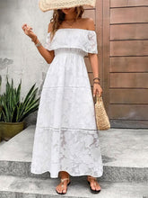 Load image into Gallery viewer, Off-Shoulder Short Sleeve Maxi Dress