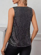 Load image into Gallery viewer, Sequin Cowl Neck Tank