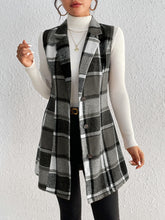 Load image into Gallery viewer, Plaid Button Up Vest Coat