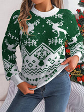 Load image into Gallery viewer, Christmas Element Round Neck Long Sleeve Sweater