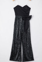 Load image into Gallery viewer, Bow Sequin Wide Leg Jumpsuit