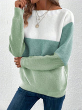 Load image into Gallery viewer, Color Block Boat Neck Sweater