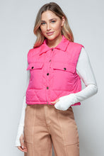 Load image into Gallery viewer, Snobbish Snap Down Quilted Crop Vest