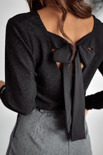 Load image into Gallery viewer, Bowknot V-Neck Long Sleeve Blouse