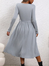 Load image into Gallery viewer, Surplice Tie Waist Long Sleeve Midi Dress