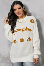 Load image into Gallery viewer, Pumpkin Embroidery Long Sleeve Sweater