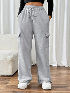 Perfee Drawstring Elastic Waist Joggers with Pockets