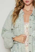 Load image into Gallery viewer, POL Eyelet Flower Pearl Detail Lace Patchwork Shirt