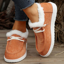 Load image into Gallery viewer, Lace Up Round Toe Furry Sneakers