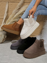 Load image into Gallery viewer, Suede Round Toe Platform Boots