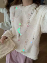 Load image into Gallery viewer, Sequin Round Neck Long Sleeve Sweater