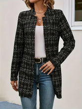 Load image into Gallery viewer, Plaid Open Front Long Sleeve Blazer