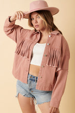 Load image into Gallery viewer, Mittoshop Fringe Detail Cotton Twill Jacket