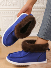 Load image into Gallery viewer, Faux Fur Suede Round Toe Sneakers