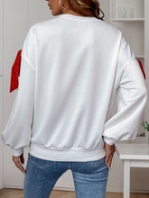 Load image into Gallery viewer, Perfee Bow Round Neck Long Sleeve Sweatshirt