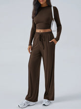 Load image into Gallery viewer, Devine Round Neck Long Sleeve Top and Pants Set