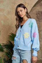 Load image into Gallery viewer, ADORA Flower Button Down Lantern Sleeve Cardigan