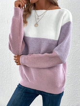 Load image into Gallery viewer, Color Block Boat Neck Sweater