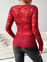 Load image into Gallery viewer, V-Neck Long Sleeve Lace Top